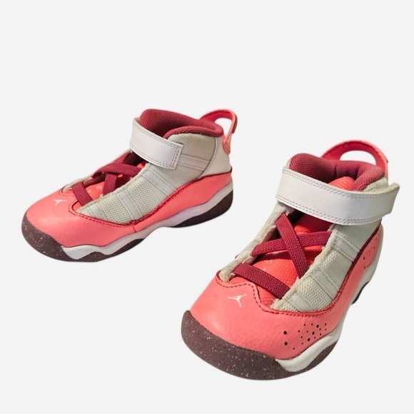 Toddler Air Jordan 6 Ring TD White Pink Coral Chalk 323420 616 Size 9C Kids - Picture 1 of 9
